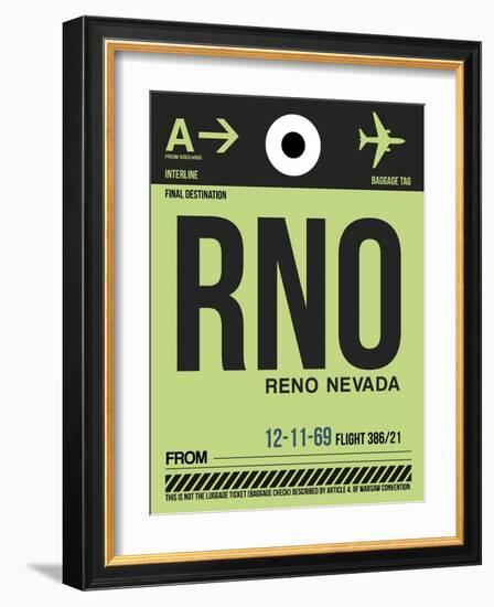 RNO Reno Luggage Tag I-NaxArt-Framed Art Print