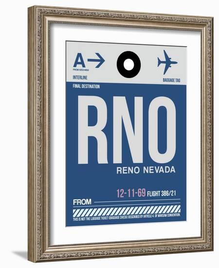 RNO Reno Luggage Tag II-NaxArt-Framed Art Print