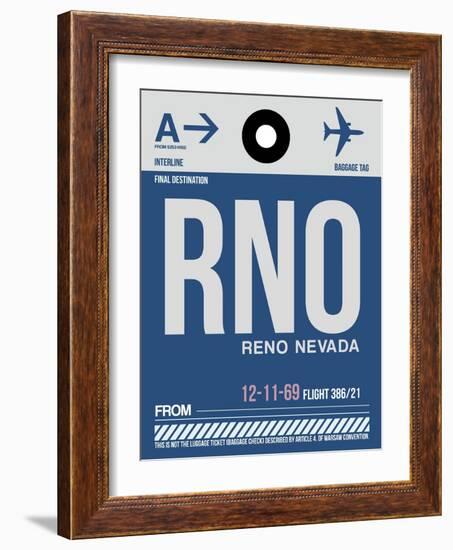 RNO Reno Luggage Tag II-NaxArt-Framed Art Print