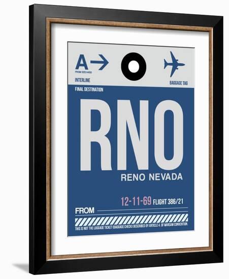 RNO Reno Luggage Tag II-NaxArt-Framed Art Print