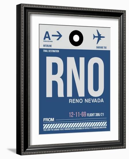 RNO Reno Luggage Tag II-NaxArt-Framed Art Print