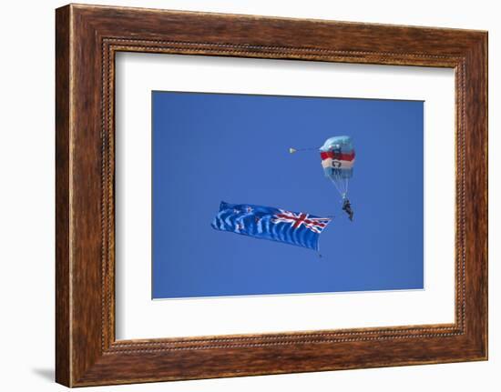 Rnzaf Sky Diving, New Zealand Flag, Warbirds over Wanaka, South Island New Zealand-David Wall-Framed Photographic Print