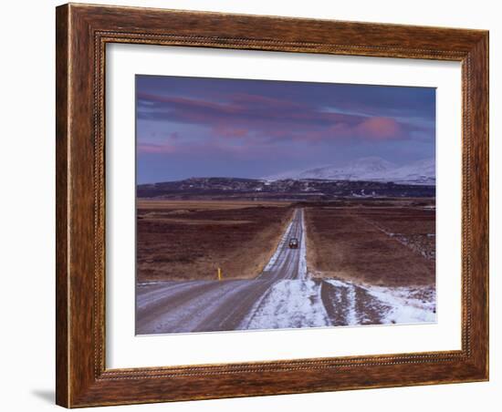 Road 94, Largarfjlot Valley North of Egilsstadir, at Sunset, East Fjords, Iceland, Polar Regions-Patrick Dieudonne-Framed Photographic Print