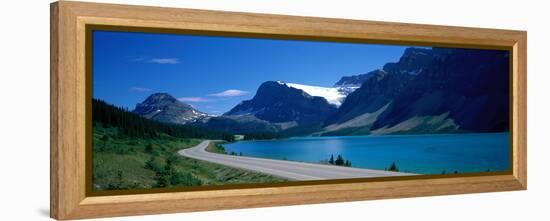 Road Along Bow Lake Alberta Canada-null-Framed Stretched Canvas