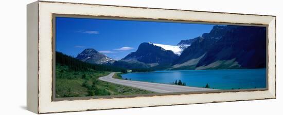 Road Along Bow Lake Alberta Canada-null-Framed Stretched Canvas