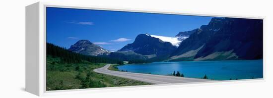 Road Along Bow Lake Alberta Canada-null-Framed Stretched Canvas