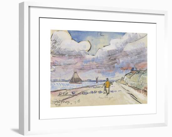 Road along Canal-Jan Toorop-Framed Premium Giclee Print