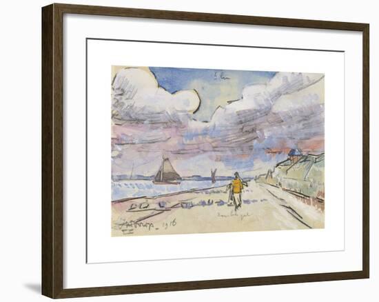 Road along Canal-Jan Toorop-Framed Premium Giclee Print