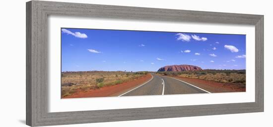 Road and Ayers Rock Australia-null-Framed Photographic Print