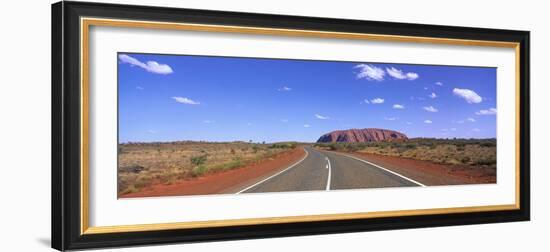 Road and Ayers Rock Australia-null-Framed Photographic Print