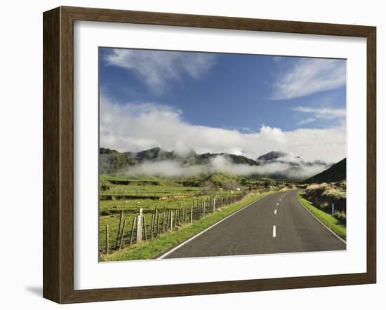 Road and Farmland, Near Matawai, Gisborne, North Island, New Zealand, Pacific-Jochen Schlenker-Framed Photographic Print