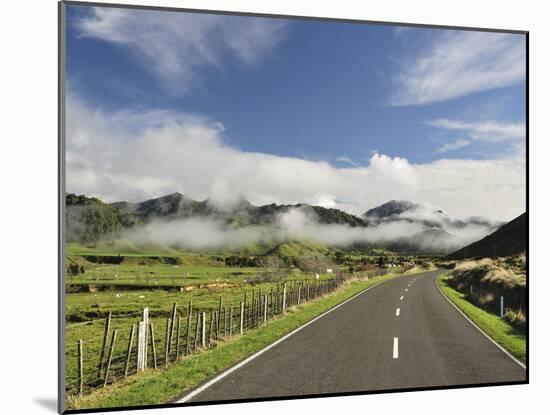 Road and Farmland, Near Matawai, Gisborne, North Island, New Zealand, Pacific-Jochen Schlenker-Mounted Photographic Print