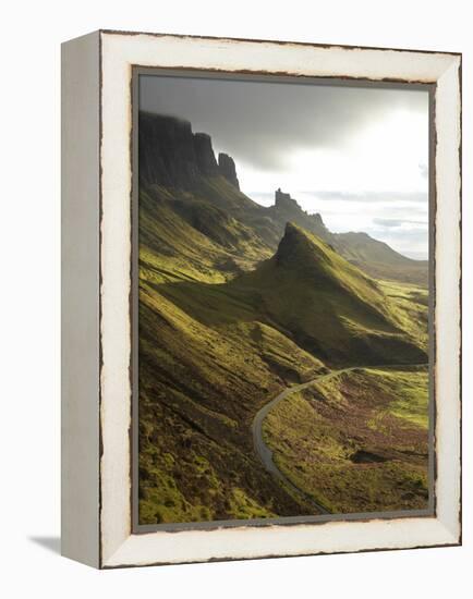 Road Ascending the Quiraing, Isle of Skye, Scotland-David Wall-Framed Premier Image Canvas