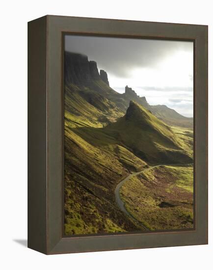 Road Ascending the Quiraing, Isle of Skye, Scotland-David Wall-Framed Premier Image Canvas