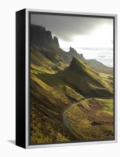 Road Ascending the Quiraing, Isle of Skye, Scotland-David Wall-Framed Premier Image Canvas