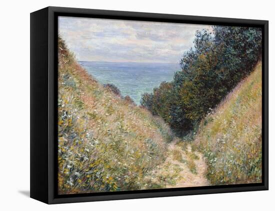 Road at La Cavée, Pourville-Claude Monet-Framed Premier Image Canvas