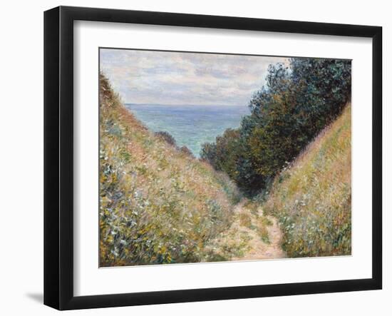 Road at La Cavée, Pourville-Claude Monet-Framed Premium Giclee Print