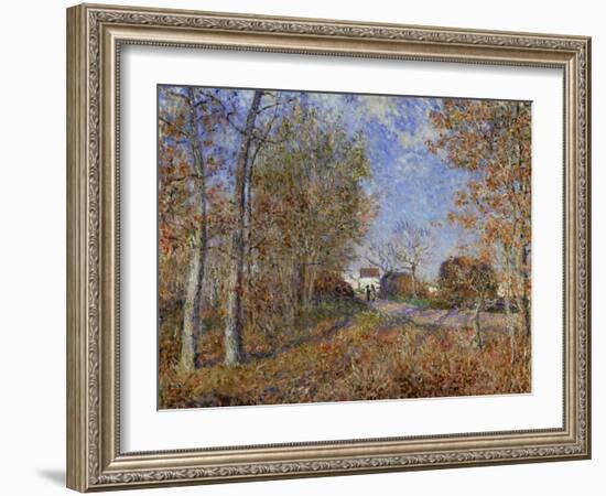 Road at the Forest Fringe (Forest of Fontainebleau Near Moret-Su-Loing), 1883-Alfred Sisley-Framed Giclee Print