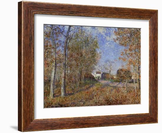 Road at the Forest Fringe (Forest of Fontainebleau Near Moret-Su-Loing), 1883-Alfred Sisley-Framed Giclee Print