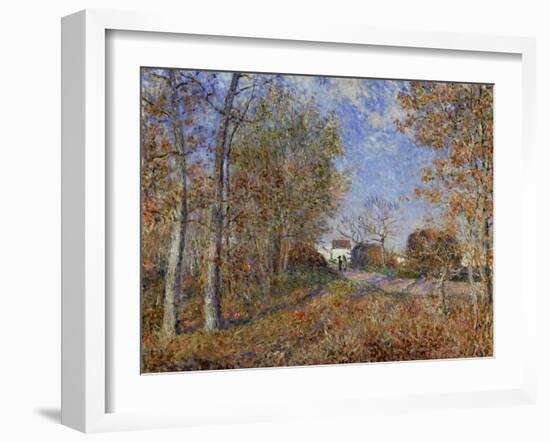 Road at the Forest Fringe (Forest of Fontainebleau Near Moret-Su-Loing), 1883-Alfred Sisley-Framed Giclee Print