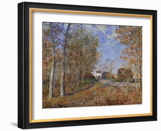 Road at the Forest Fringe (Forest of Fontainebleau Near Moret-Su-Loing), 1883-Alfred Sisley-Framed Giclee Print