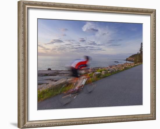 Road Bicycling in Acadia National Park, Maine, Usa-Chuck Haney-Framed Photographic Print