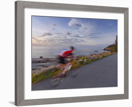 Road Bicycling in Acadia National Park, Maine, Usa-Chuck Haney-Framed Photographic Print