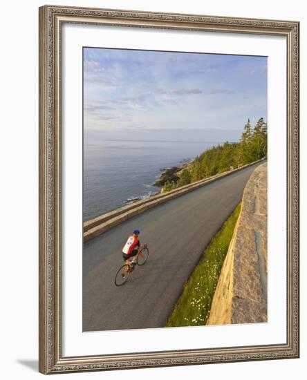 Road Bicycling in Acadia National Park, Maine, Usa-Chuck Haney-Framed Photographic Print