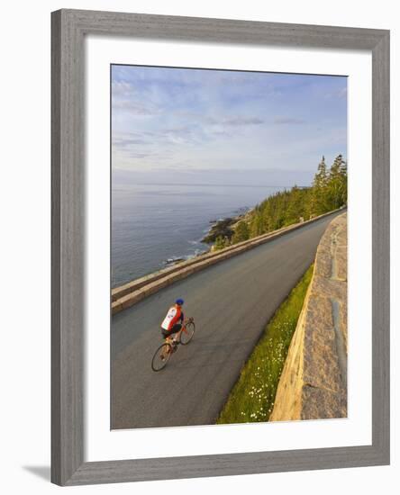 Road Bicycling in Acadia National Park, Maine, Usa-Chuck Haney-Framed Photographic Print