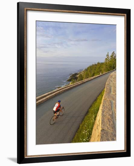 Road Bicycling in Acadia National Park, Maine, Usa-Chuck Haney-Framed Photographic Print