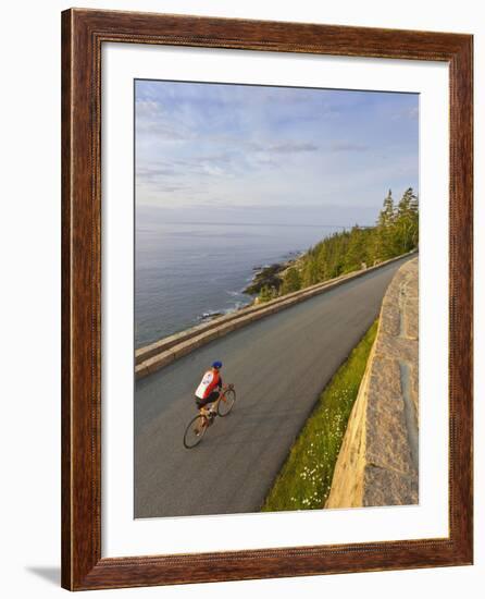 Road Bicycling in Acadia National Park, Maine, Usa-Chuck Haney-Framed Photographic Print