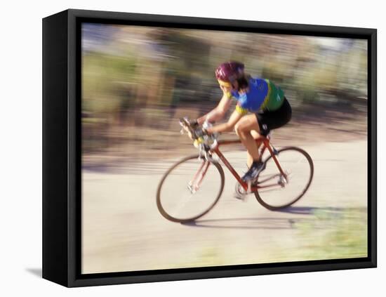 Road Biker in Vail, Colorado, USA-Lee Kopfler-Framed Premier Image Canvas