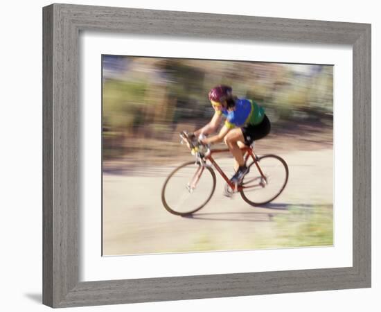 Road Biker in Vail, Colorado, USA-Lee Kopfler-Framed Photographic Print