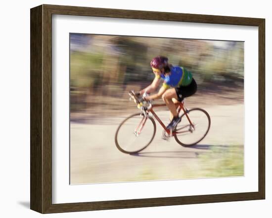 Road Biker in Vail, Colorado, USA-Lee Kopfler-Framed Photographic Print