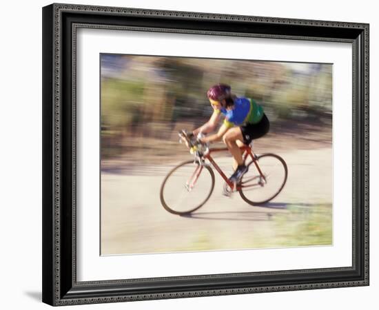 Road Biker in Vail, Colorado, USA-Lee Kopfler-Framed Photographic Print