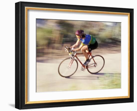 Road Biker in Vail, Colorado, USA-Lee Kopfler-Framed Photographic Print