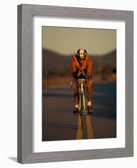 Road Biker, Santa Fe, New Mexico, USA-Lee Kopfler-Framed Photographic Print