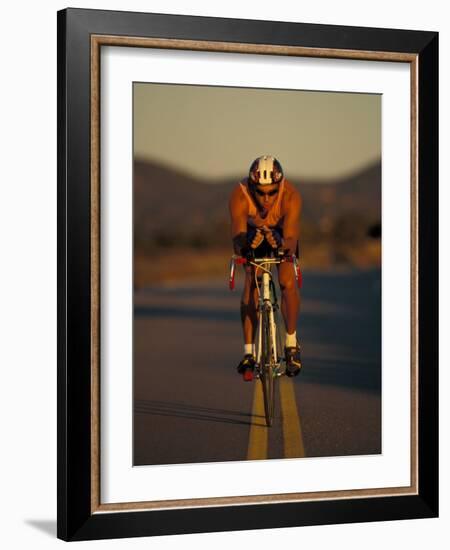 Road Biker, Santa Fe, New Mexico, USA-Lee Kopfler-Framed Photographic Print
