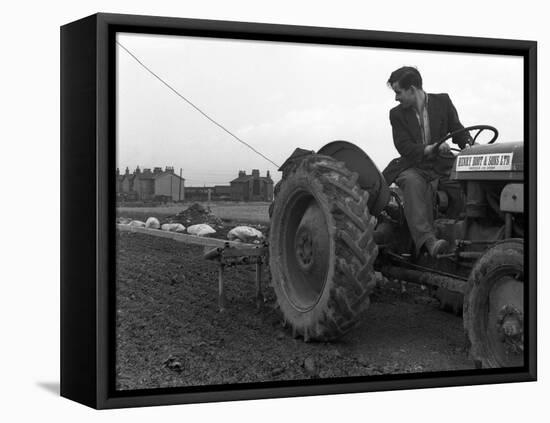 Road Construction Work, Doncaster, South Yorkshire, November 1955-Michael Walters-Framed Premier Image Canvas