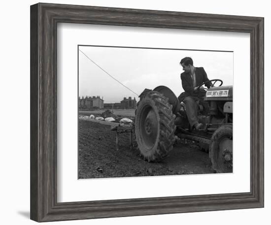 Road Construction Work, Doncaster, South Yorkshire, November 1955-Michael Walters-Framed Photographic Print