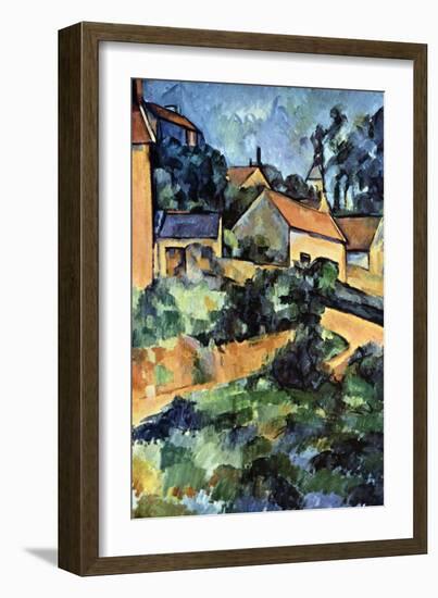 Road Curve in Montgerout-Paul C?zanne-Framed Art Print