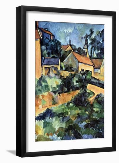 Road Curve in Montgerout-Paul C?zanne-Framed Art Print