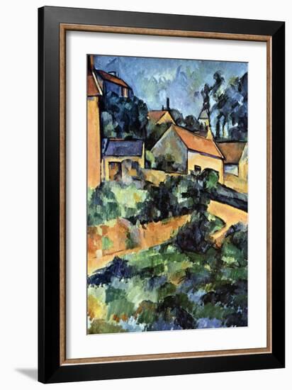 Road Curve in Montgerout-Paul C?zanne-Framed Art Print