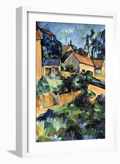 Road Curve in Montgerout-Paul C?zanne-Framed Art Print