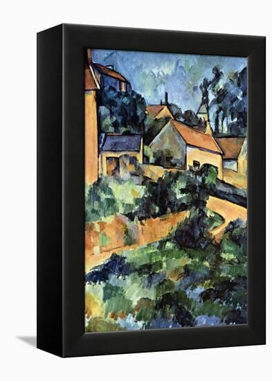 Road Curve in Montgerout-Paul C?zanne-Framed Stretched Canvas