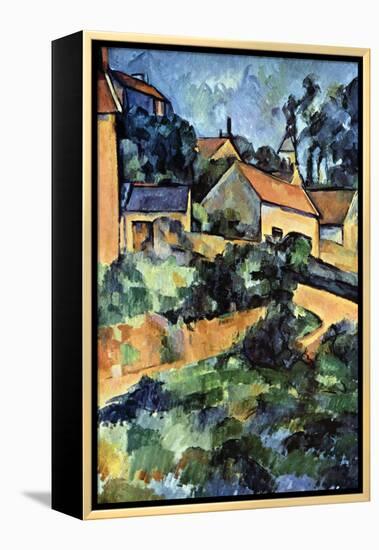 Road Curve in Montgerout-Paul C?zanne-Framed Stretched Canvas