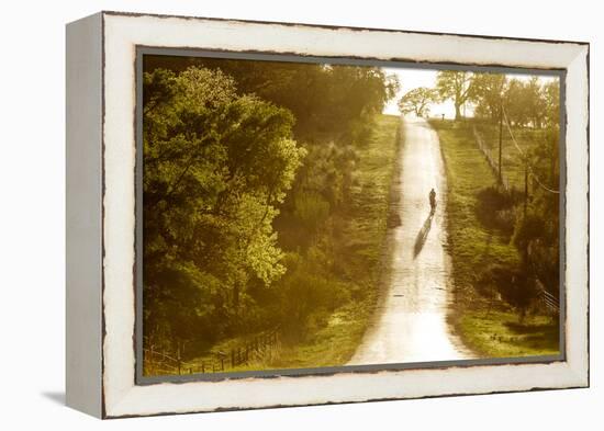 Road Cycling in Texas Hill Country Near Fredericksburg, Texas, Usa-Chuck Haney-Framed Premier Image Canvas