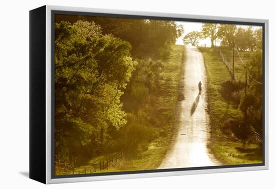 Road Cycling in Texas Hill Country Near Fredericksburg, Texas, Usa-Chuck Haney-Framed Premier Image Canvas