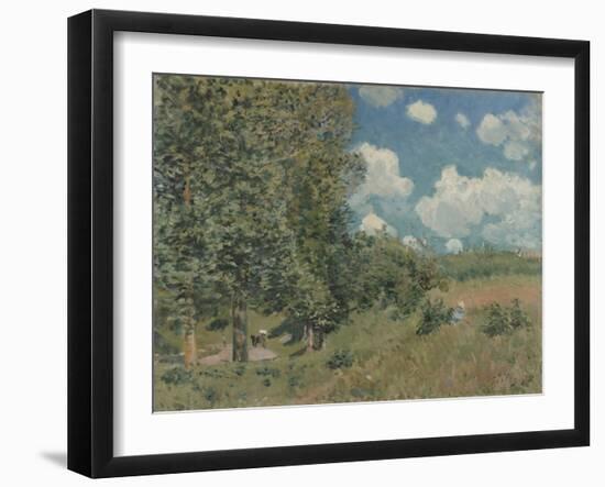 Road from Versailles to Saint-Germain, by Alfred Sisley, 1875, French impressionist oil painting.-Alfred Sisley-Framed Art Print