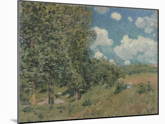 Road from Versailles to Saint-Germain, by Alfred Sisley, 1875, French impressionist oil painting.-Alfred Sisley-Mounted Art Print